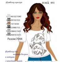 Жіноча футболка для вишивки бісером або нитками "Пара вовків"